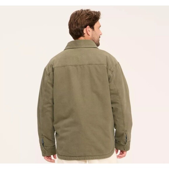 Woolrich x Target Men's Medium Twill Shacket Jacket Olive Green Button Down NWT - Picture 3 of 6